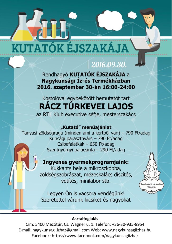 Rendhagyó KUTATÓK ÉJSZAKÁJA a Nagykunsági Íz-és Termékházban