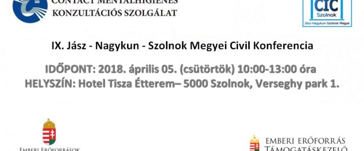 IX. Jász – Nagykun – Szolnok Megyei Civil Konferencia IX. Jász – Nagykun – Szolnok Megyei Civil Konferencia